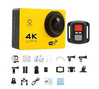 BJdfgE Cámara de Acción 4K 1080P/30FPS WiFi 2,0 "170D Casco Impermeable subacuático cámara grabación vídeo cámaras Deportivas Mini al Aire Libre(Yellow)