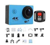 BJdfgE Cámara de acción Ultra HD 4K/30fps WiFi 2,0 Pulgadas 170D Casco Impermeable subacuático cámaras grabación vídeo cámara Deportiva(Blue)