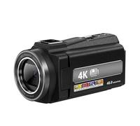 BJdfgE Cámara de Video 4K con micrófono, 48 MP, Zoom 16X, Pantalla táctil 3 Pulgadas, visión Nocturna por Infrarrojos, WiFi, for Vlogs Web(Standard)