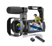 BJdfgE Cámara de Video 4K, videocámara 48 MP, UHD, WiFi, visión Nocturna por Infrarrojos, cámara vlogging for Pantalla táctil con Zoom Digital 16X