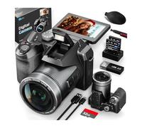 BJdfgE Cámara Digital 4K de 64 MP y 16 aumentos, Ideal for Principiantes en fotografía, fácil Aprender Usar