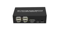 BJdfgE Conmutador 4K - Estación de Acoplamiento Compatible con conmutadores, concentrador USB 2.0, Compatible computadoras y 4 Dispositivos, Teclado e Impresora(4 in 1 out KVM)
