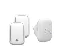 BJdfgE Timbre inalámbrico for Exteriores, Juego de timbres Impermeables autoalimentados, 38 Canciones Bienvenida, Timbre Puerta con Control Larga Distancia(2button 1receiver-W)