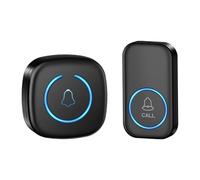 BJdfgE Timbre inalámbrico IP44, Timbre de Puerta Bienvenida for el hogar Inteligente, Resistente al Agua, Rango 300M, 60 Canciones, Kit for(Black)