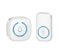 BJdfgE Timbre inalámbrico IP44, Timbre de Puerta Bienvenida for el hogar Inteligente, Resistente al Agua, Rango 300M, 60 Canciones, Kit for(White)