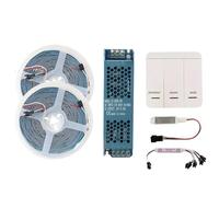 BJdfgE Tira de luces LED con flujo agua corriente DC24 5M y 10M, conjunto lámpara lineal Flexible direccionable píxeles carrera caballos(Natural White-4000K,5M Strip C Set)