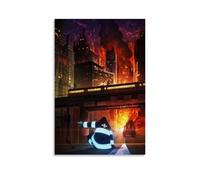 BJHIHSX Fire Force Arrives at The Scene of The Fire Arte Mural Impresión Moderna Habitación Familiar 24 x 36 Pulgadas (60 x 90 cm)
