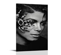 BJHIHSX Michael Jackson - Arte mural con diseño de abanico en blanco y negro, impresión de imagen, decoración moderna para habitación familiar, 12 x 18 pulgadas (30 x 45 cm)