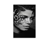 BJHIHSX Michael Jackson - Arte mural con diseño de abanico en blanco y negro, impresión de imagen, decoración moderna para habitación familiar, 12 x 18 pulgadas (30 x 45 cm)