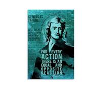 BJHIHSX Póster artístico de Sir Isaac Newton Gravity con personajes de gravedad, pintura decorativa en lienzo, pósteres de pared e impresión artística moderna para dormitorio familiar, pósteres de 20