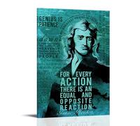 BJHIHSX Póster artístico de Sir Isaac Newton Gravity con personajes de gravedad, pintura decorativa en lienzo, pósteres de pared e impresión artística moderna para dormitorio familiar, 60 x 90 cm