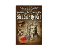 BJHIHSX Póster artístico de Sir Isaac Newton y Apple, póster decorativo de lienzo para pared e impresión artística moderna para decoración de dormitorio familiar, 40 x 60 cm