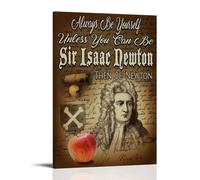 BJHIHSX Póster artístico de Sir Isaac Newton y Apple, póster decorativo de lienzo para pared e impresión artística moderna para decoración de dormitorio familiar, 40 x 60 cm
