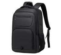 BJIAX 35 litros Resistente Al Agua Mochila para laptop, Backpack Portatil Mochila Hombre Impermeable 15.6 Pulgadas con Puerto de Carga USB, Antirrobo para Trabajo Diario, Viaje, Escuela - Cine Negro
