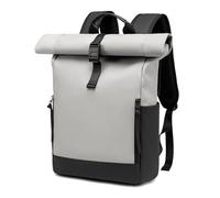 BJIAX Rolltop Rucksack Damen Herren Groß Laptop Rucksack Wasserdichter mit Computerfach 17,3 Zoll Rucksäcke Schulrucksack 24L/32L Wasserfeste Reiserucksack Handgepäck Flugzeug Arbeit Reisen Grau