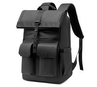 BJIAX Rolltop Rucksack Herren Damen große Laptop Rucksack wasserdicht mit Computerfach 16 Zoll Rucksäcke Schulrucksack Wasserfeste Reiserucksack Handgepäck Flugzeug Arbeit Reisen