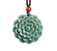 BJIMIDTI Collares de jade verde natural para mujer, collar con colgante de dona de buena suerte, amuleto, joyería, regalos, 1.42 inches, Piedra, Ágata