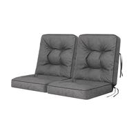 Bjird - Cojín para Banco de jardín, terraza o balcón con Respaldo - 120 cm (2x60) - Impermeable - para Uso Interior y Exterior - para Columpio, Balancín o Muebles de Jardín - Made in EU - Grafito
