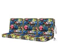 Bjird - Cojín para Banco de jardín, terraza o balcón con Respaldo - 150 cm (3x50) - Impermeable - para Uso Interior y Exterior - para Columpio, Balancín o Muebles de Jardín - Made in EU - Hojas