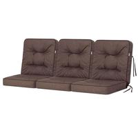 Bjird - Cojín para Banco de jardín, terraza o balcón con Respaldo - 150 cm (3x50) - Impermeable - para Uso Interior y Exterior - para Columpio, Balancín o Muebles de Jardín - Made in EU - Marron