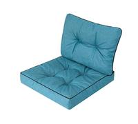 Bjird - Cojin para Silla de Exterior - Cojín para Muebles de jardín con Respaldo - Cojin de Asiento 50 cm - Impermeables - Azul