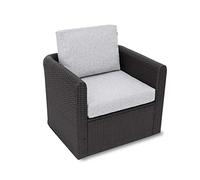 Bjird - Cojin para Silla de Exterior - Cojín para Muebles de jardín con Respaldo - Cojin de Asiento 60 x 55 cm - Impermeables -Grafito