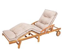 Bjird - Cojín para Tumbona de Exterior 200 x 55 cm - Colchóneta para Tumbona de Jardin y Terraza y Balcón - Impermeables - Made in EU - Beige