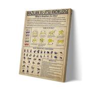 BJJ Knowledge Poster, Brazilian Jiu Jitsu Educational Wall Art, Martial Arts Training Decor for Dojo, Fight Gym, School, Home Study Room(Unframed,12X18inch(30X45cm))