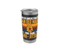BJJ nunca subestima a un anciano que entrena Jiu Jitsu Vaso térmico de acero inoxidable de doble pared
