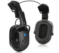 BJKing Orejeras de casco duro con Bluetooth, NRR 28 dB, orejeras ajustables montadas en la tapa, orejeras acoplables para casco, Negro, Talla única