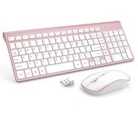 BJL - Juego de teclado y ratón inalámbricos (diseño del Reino Unido) rosa Rosy gold