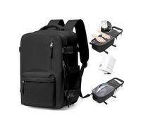 BJLFS Mochila al Vacio con Bomba Equipaje de Mano 40x30x20 Ryanair Wizzair Vueling Mochila Viaje Cabina Avion 40x20x25 Impermeable Bolsa de Viaje Mujer Mochila de Computadora Portátil Negro