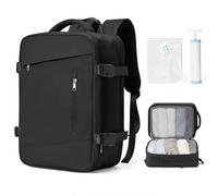 BJLFS Mochila de Vacío Mochila Viaje Cabina Avion 40x20x25 Mujer Ryanair Bolsas de Mano de viaje EasyJet Equipaje de Mano Cabina Avion Mochila de Senderismo Mochila para Vueling,Negro