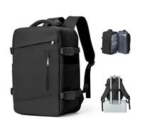 BJLFS Mochila Viaje Cabina Avion 40x20x25 Mujer Ryanair Bolsas de Mano de viaje EasyJet Equipaje de Mano Cabina Avion Mochila de Senderismo Mochila para Vueling,Negro Simple