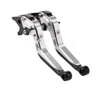 BJNMJDM palancas de embrague de motocicleta Juego de palancas de freno compatibles con SYM JET 14 125/200, palancas de manillar ajustables, accesorios para motocicleta.(Silver-Black)