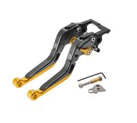 BJNMJDM palancas de embrague de motocicleta Juego de palancas de freno de estacionamiento y embrague para motocicletas plegables de 125/150/200 con tope de bloqueo de estacionamiento.(Titanium-Gold)