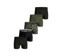 Björn Borg Bjorn Borg - Calzoncillos tipo bóxer de algodón elástico para hombre, 5 unidades, Black Green Print, XXL