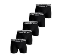 Björn Borg Bóxer elástico de algodón 5p, Negro-10000934_mp001, M (Pack de 5) para Hombre