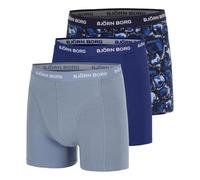 Björn Borg Cotton Stretch Boxer 3P Hombres Calzoncillos Tipo Bóxer Azul-Gris-Azul M