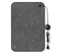 Björn&Schiller Alfombra calefactora con interruptor de pie, manta eléctrica para suelo, 75 vatios, calienta pies, 40x60 cm, alfombra térmica para la oficina y el hogar, cable de 210 cm