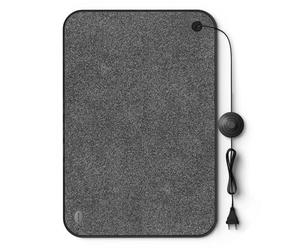 Björn&Schiller Alfombra calefactora con interruptor de pie, manta eléctrica para suelo, 75 vatios, calienta pies, 40x60 cm, alfombra térmica para la oficina y el hogar, cable de 210 cm