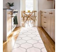 Björn&Schiller Alfombra de Pasillo 60 x 180 cm, Antideslizante, para Pasillo, Dormitorio y salón, Moderna Alfombra Larga, Alfombra de Cocina (Snow Wave (Beige))