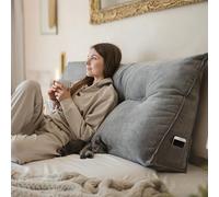 Björn&Schiller cojín de Respaldo, cojín de Lectura para Cama y sofá, Almohada de Lectura para Cama (Gris, 160 cm)