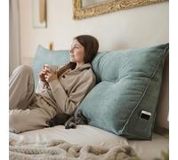 Björn&Schiller cojín de Respaldo, cojín de Lectura para Cama y sofá, Almohada de Lectura para Cama (Gris Turquesa, 200 cm)