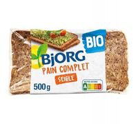 BJORG - Pan completo de centeno orgánico - 500 g - Ideal para una alimentación sana y equilibrada - Juego de 4