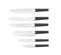 Bjorn KK-JO-SI26 JONA Set de 6 Cuchillos de Cocina en Acero Inoxidable, Mango Negro Mate, Colección NUDE, Apto para Lavavajillas