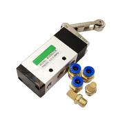 BJPCTUSF MV-09 Palanca de Rodillo 2 Posiciones Rueda Desplazamiento 5 vías Válvula mecánica MV522R Entrada Aire 1/4" Escape 1/8"(PC 4mm Fittings)