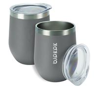 BJPKPK 2 piezas Vaso de vino aislado de 12 oz Vaso de vino aislado de 12 oz