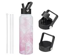 BJPKPK Botella de agua aislada 40 oz Mármol 03