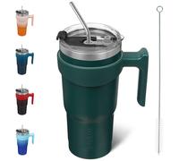 Bjpkpk de 20 oz de 20 oz con tope de aislamiento de acero inoxidable con tapa y tazas de caf de viaje para mujeres y hombres ejrcito verde